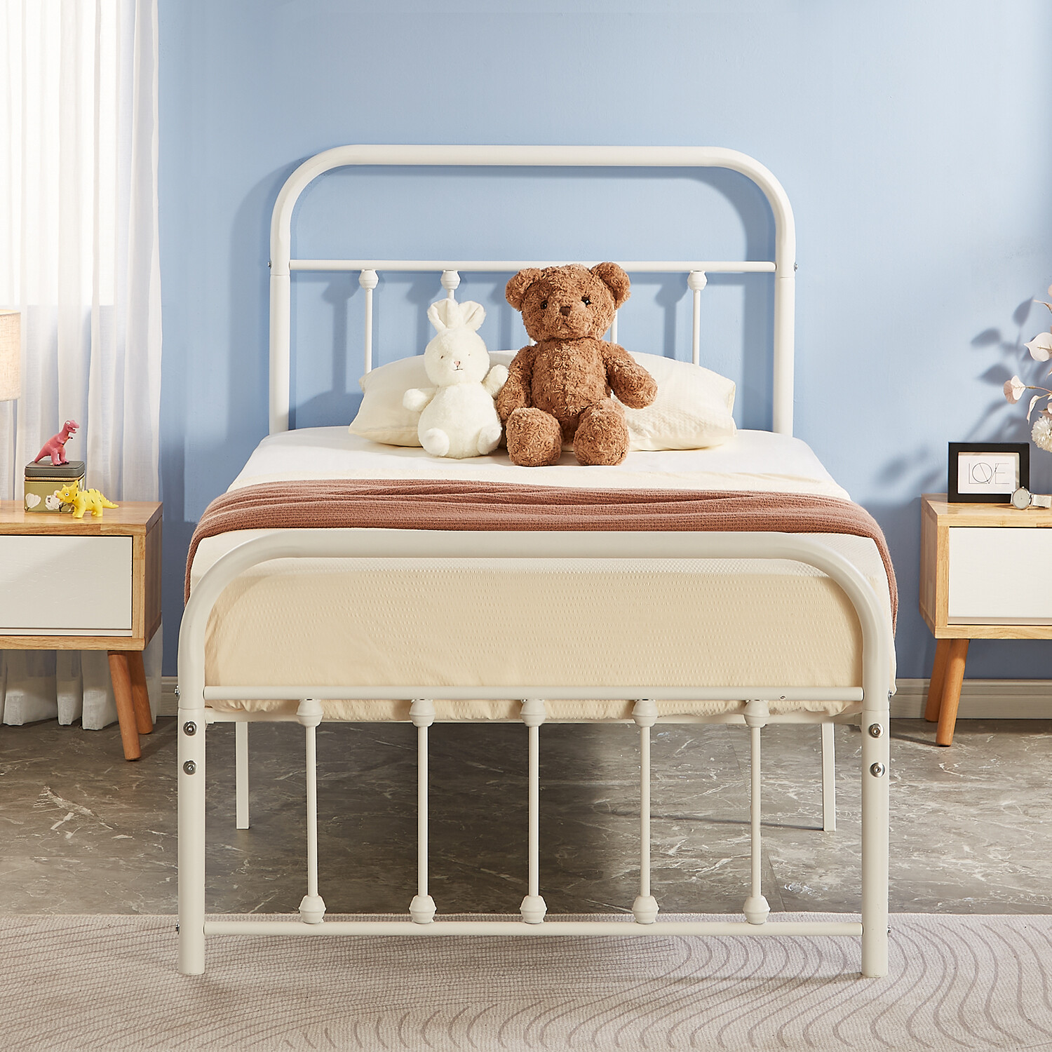Twin/Full/Queen Platform Metal Bed Frame with Headboard and Footboard