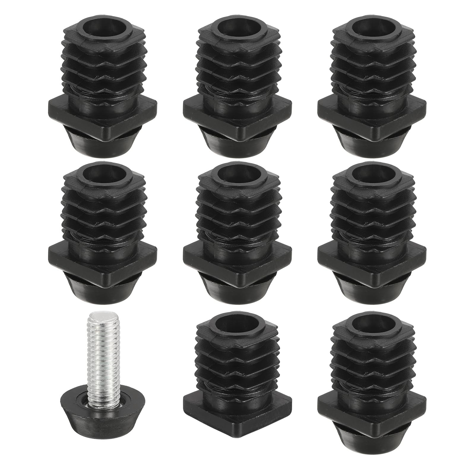 uxcell 8 Set Leveling Feet, M8x20x20mm Plastic Adjustable M8x20x20mm, Black