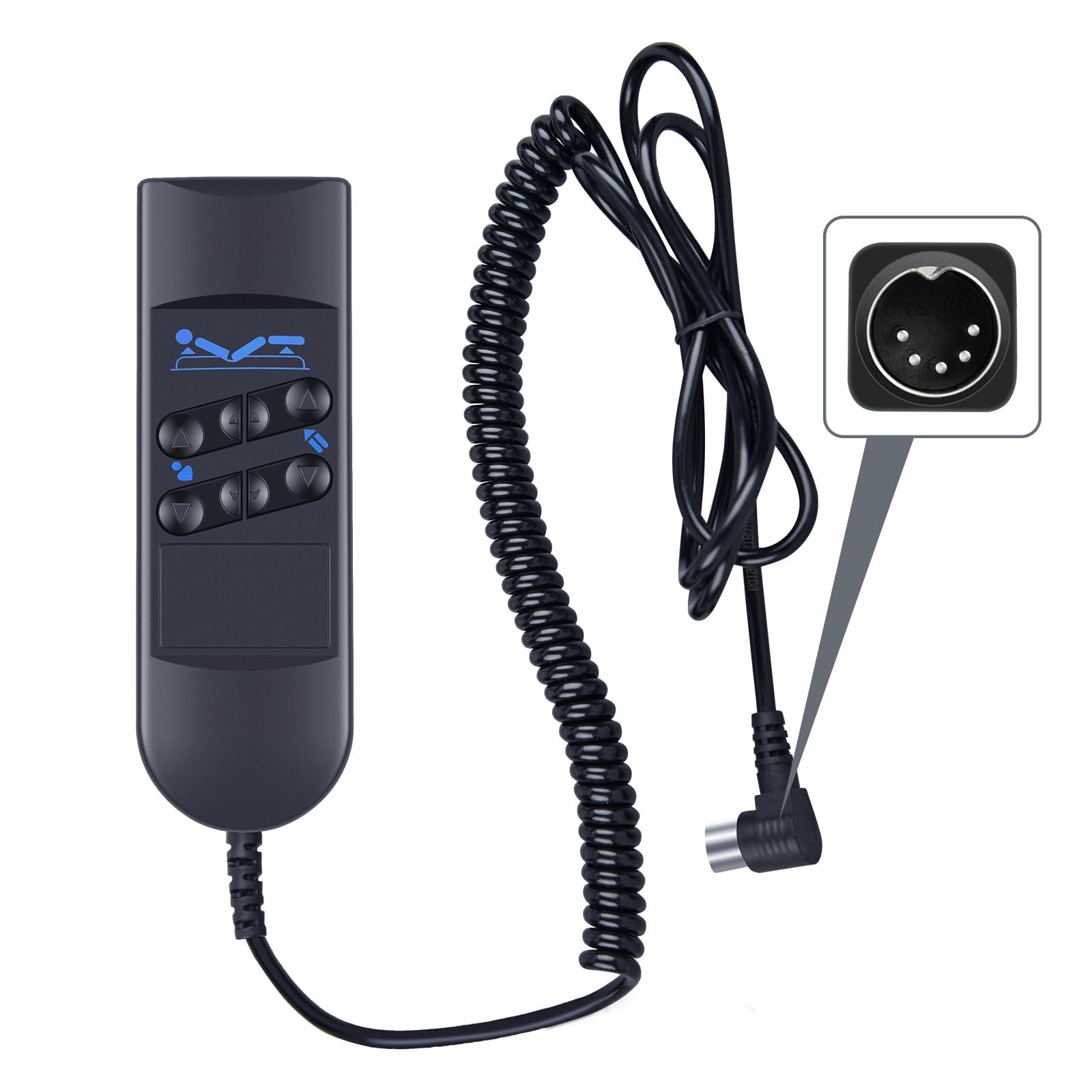 Bed Motor Hand Remote Control for Okimat II, 6 Button 5 Pin Remote for Okin Ref