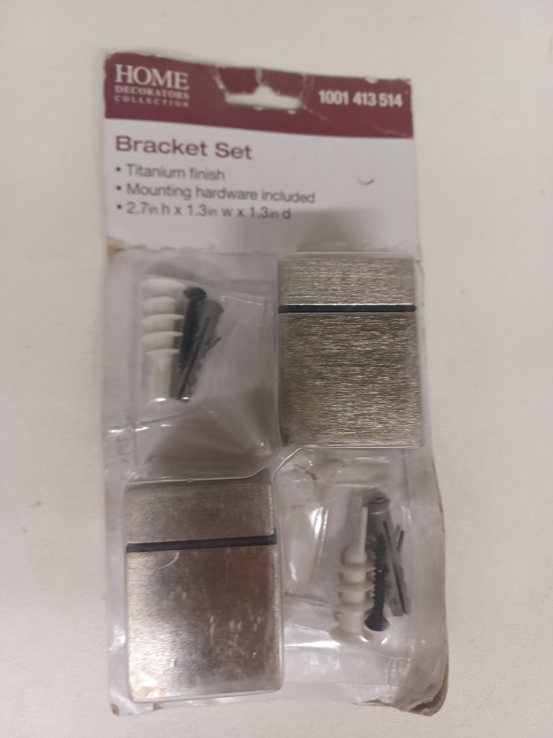 1.5 in. W x 2 in. H Titanium Cube Decorative Shelf Bracket Set