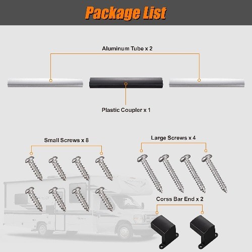 Screen Door Cross Bar Handle Universal, Door Handle Adjustable from 21 5/8″ to 2