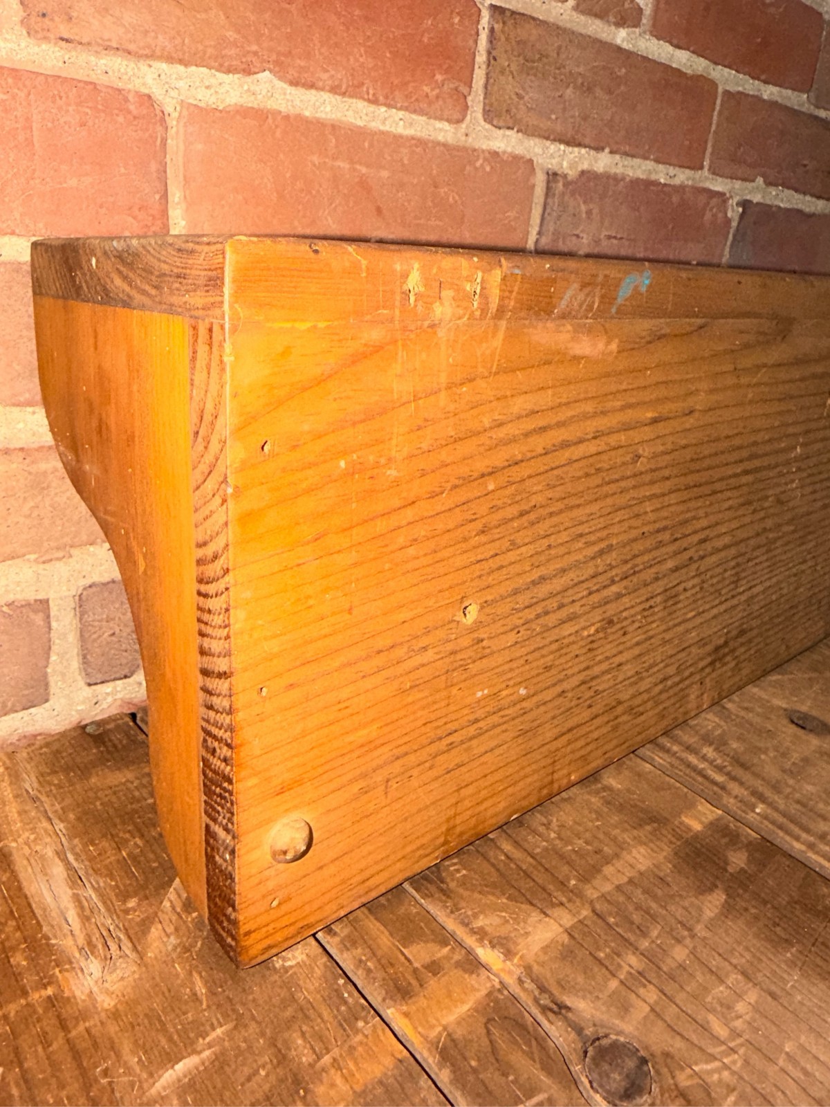 Vintage Wood Wall Shelf Hand Painted Birdhouse Country Farmhouse Decor Rustic