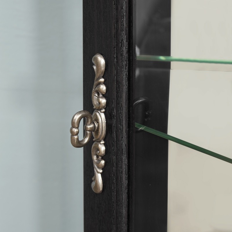Lighted Glass Display Curio Cabinet Corner Cabinet w/Tempered Glass Door Shelves