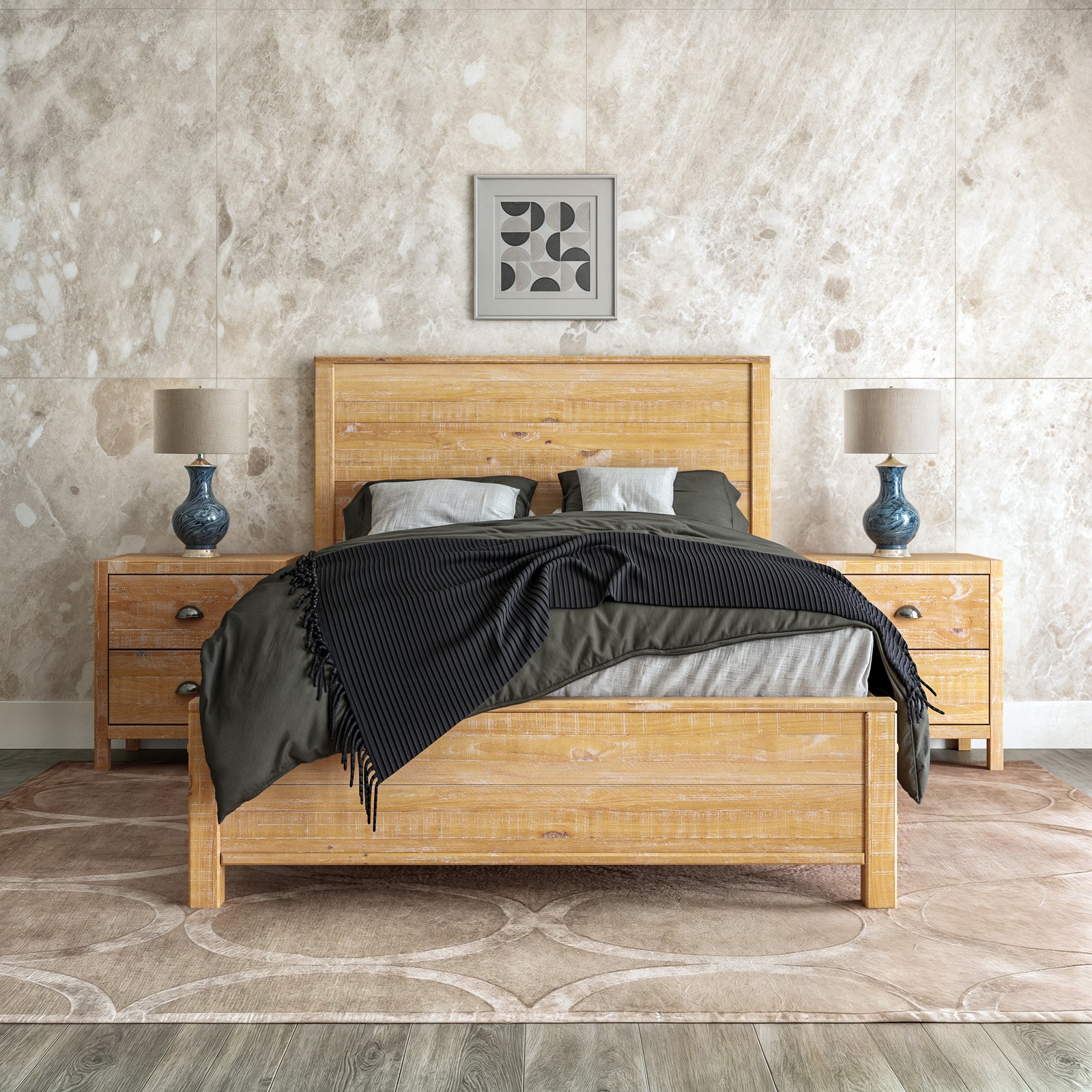 Standard Baja Solid Wood Bed – Full Size – Barnwood Finish