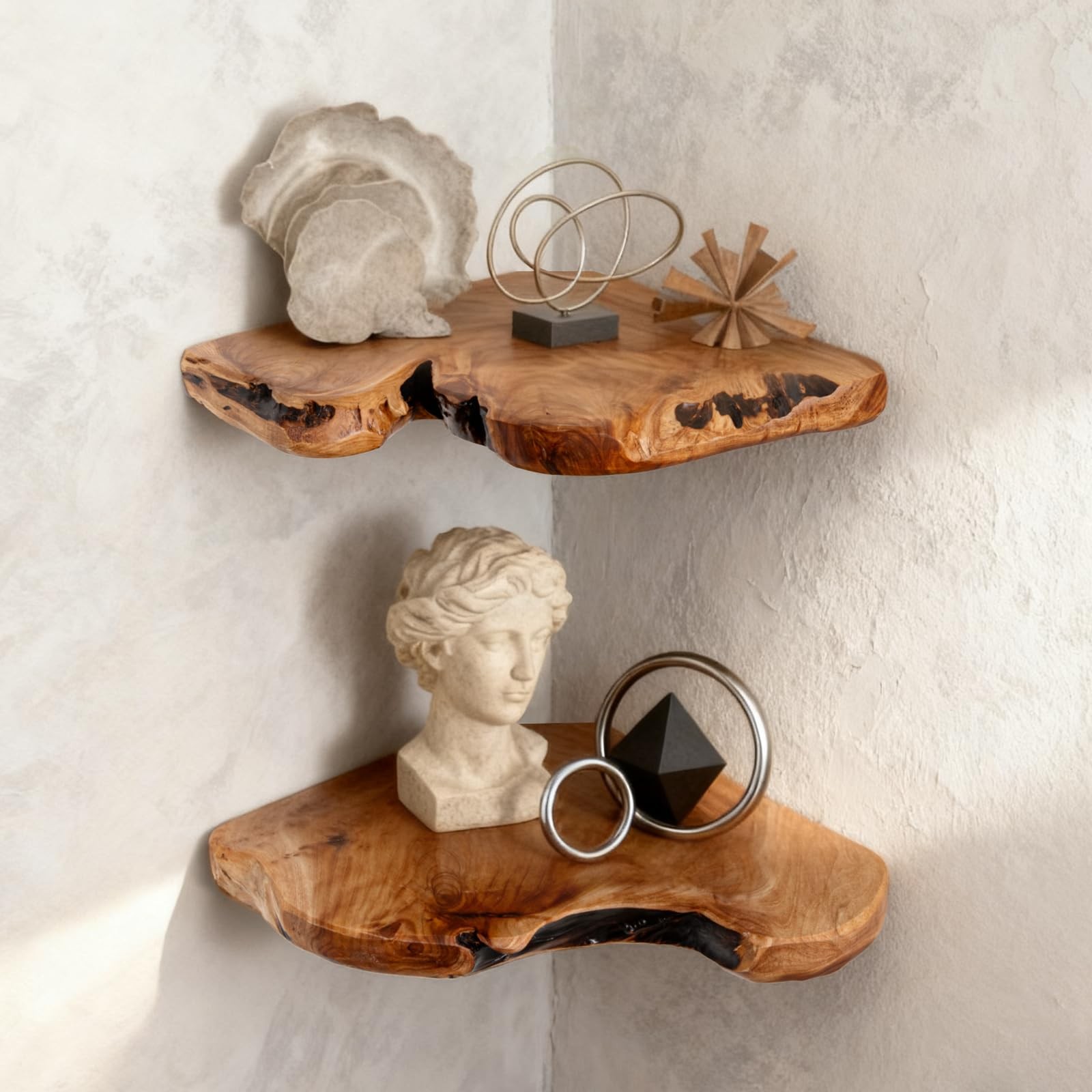 Welland Floating Corner Shelf Set Of 2 Wall Mounted 10.86 X 11.5 Inches For