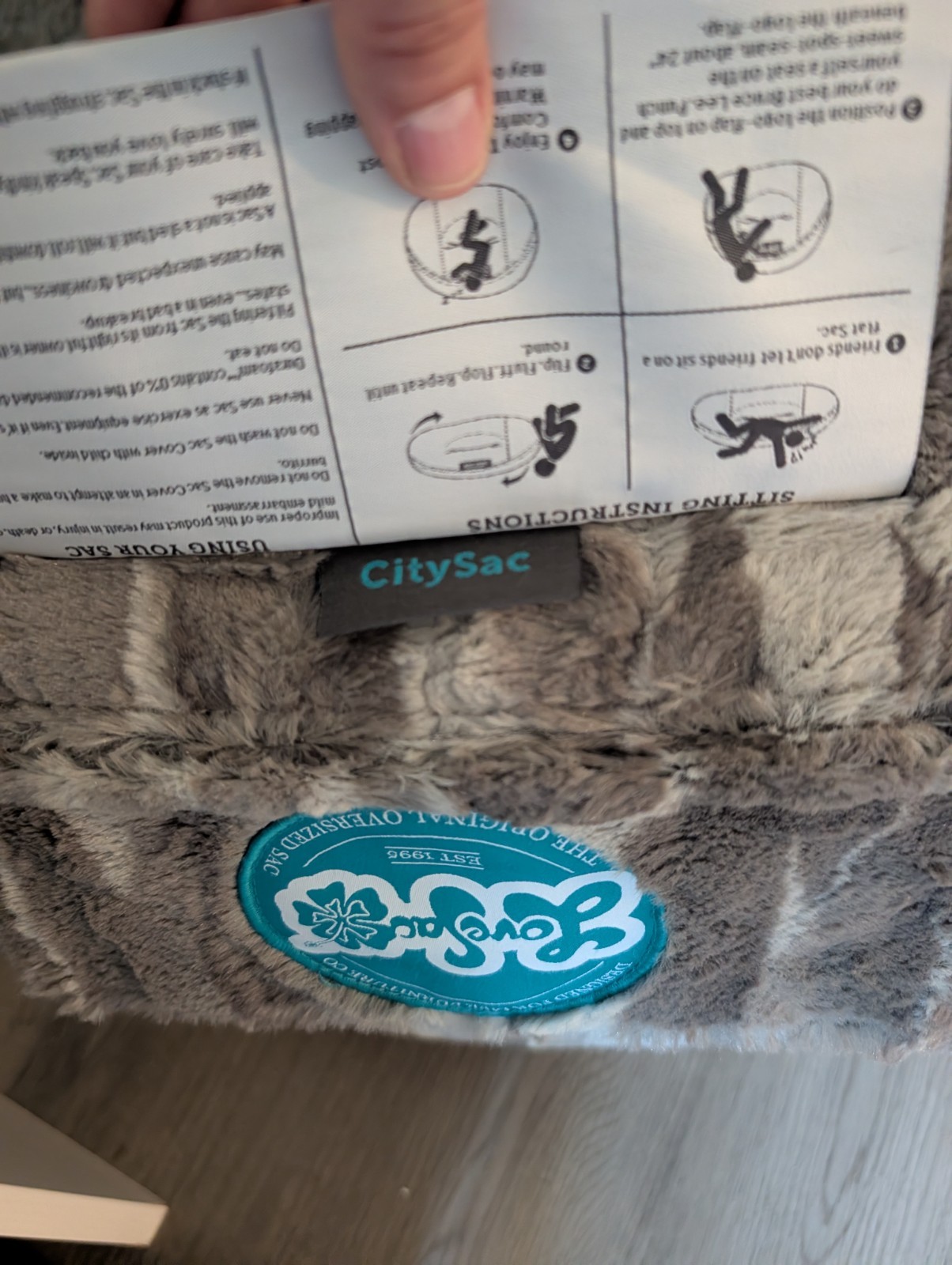 Lovesac silver Liger Phur City Sac & Squattoman Cover Set 2 Pieces