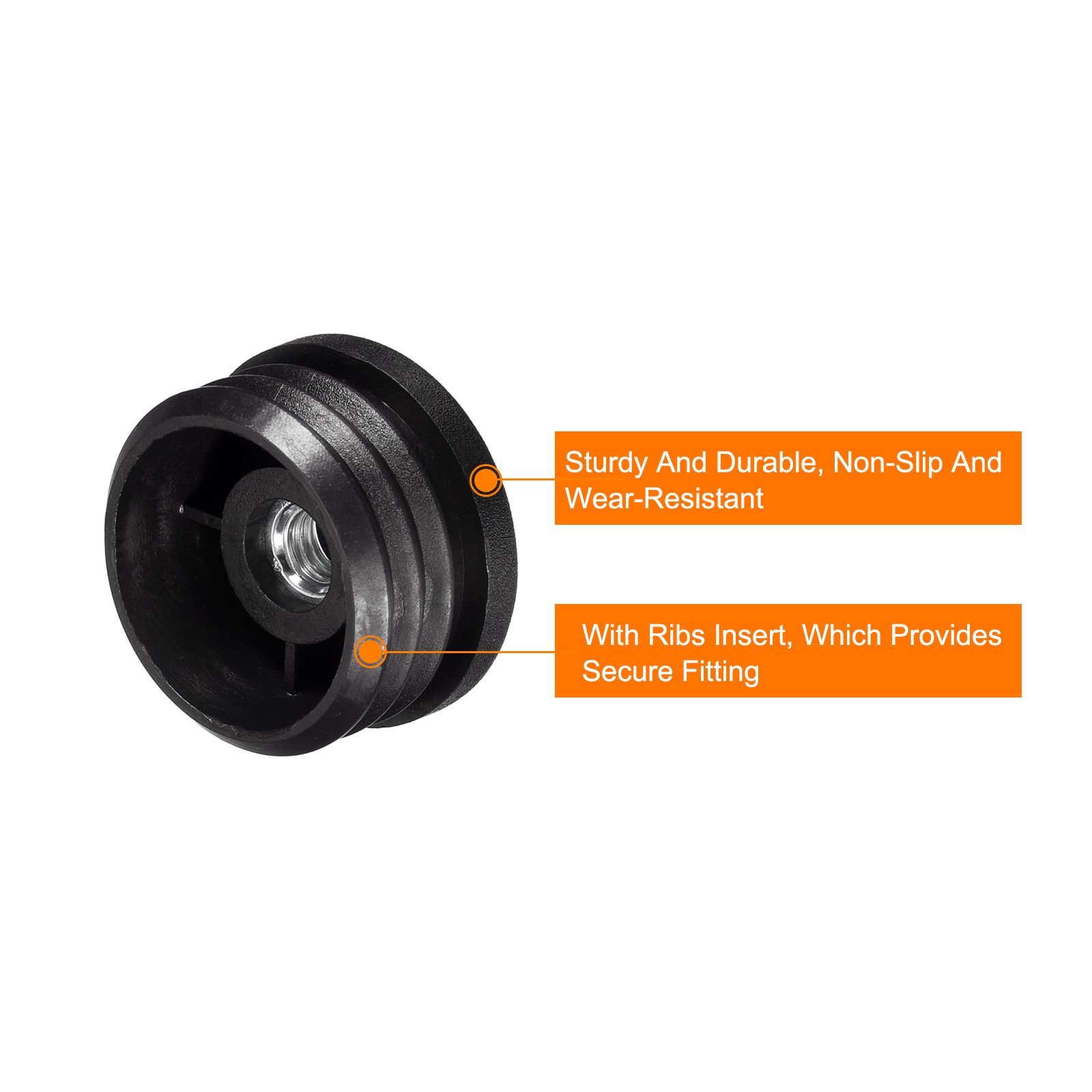 4Set Round Black Tube Inserts with M8Thread for 38mm/1.5″ OD Round Tube