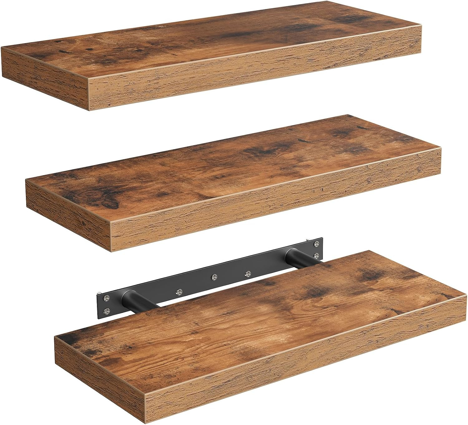 Floating Shelves for Wall, 1.5″ Thick Wall Shelf Set of 3 with Invisible Bracket
