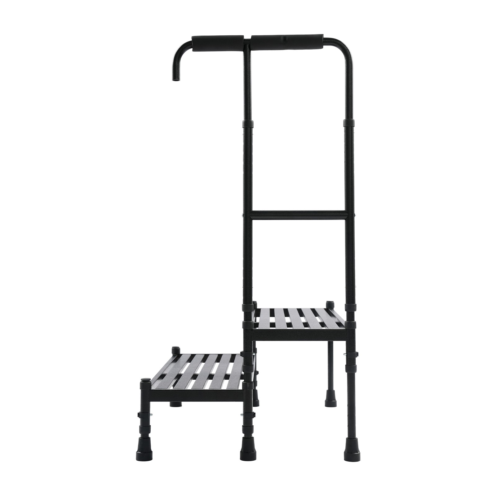 2 Steps Stool with Handle, Adult Ramp with Handrail, Metal Stepping Stool