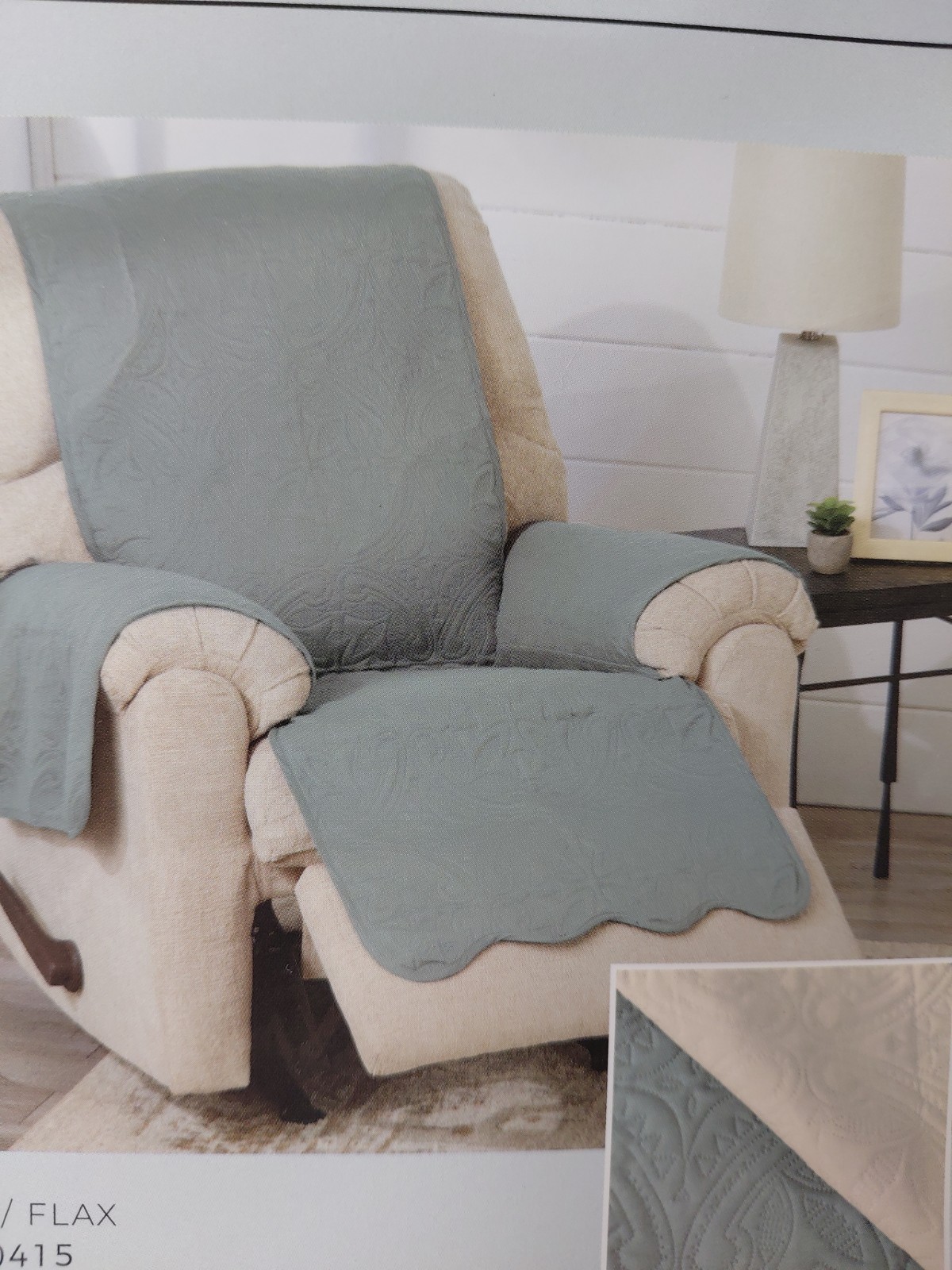 Great Bay Home Medallion Reversible Furniture Protector Recliner 79in x 78in
