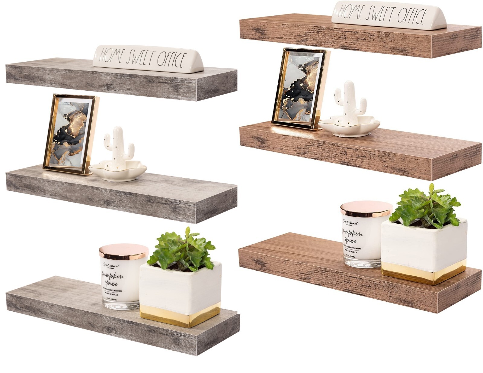 Sorbus Floating Shelves, Farmhouse Hanging Wall Shelf Décor – 16 Inches – 3 Pack