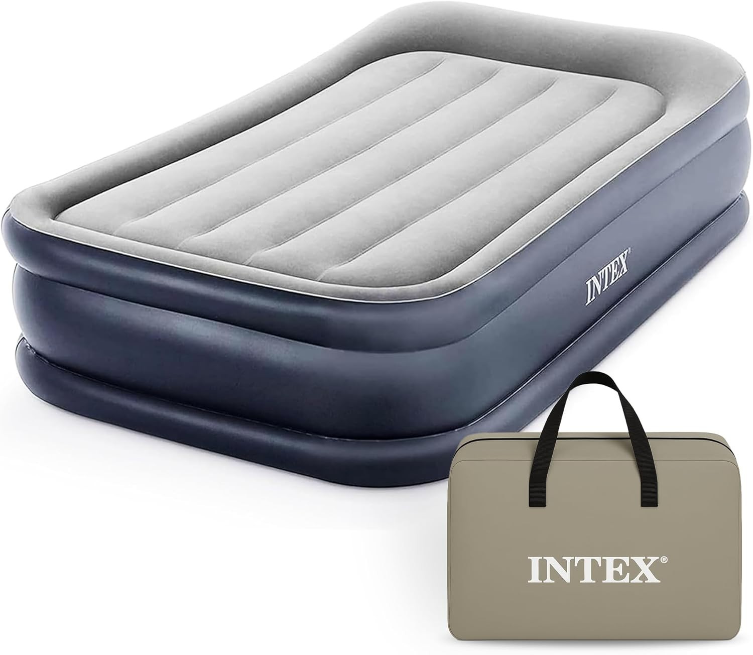 Intex 64131ED Dura-Beam Plus Deluxe Pillow: Fiber-Tech, Twin, 16.5″ bed height!