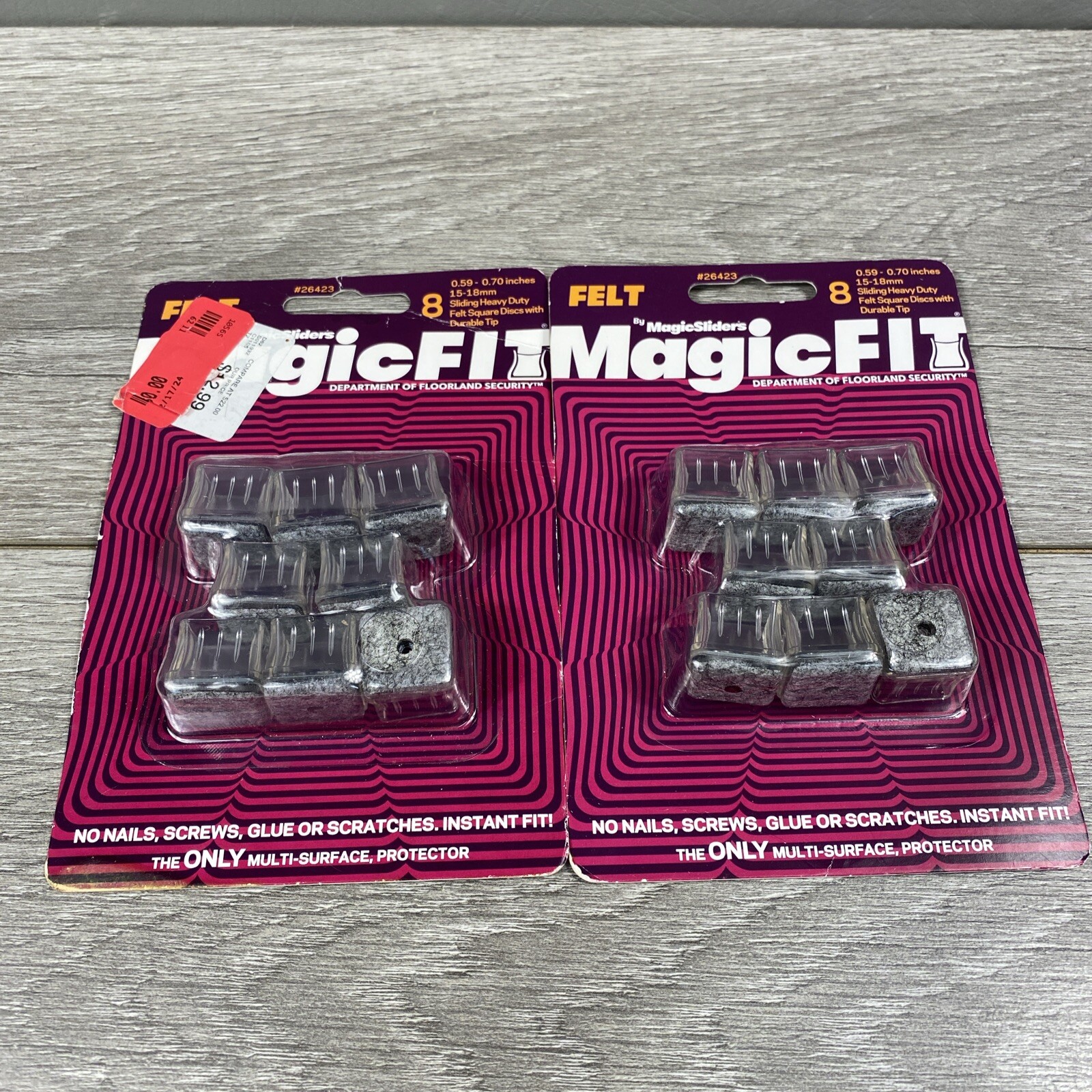 2 Pack Magic Sliders 15 -18 Mm Square Sliders (8-Pack) Chair Leg Sliders