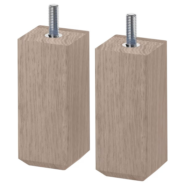 2x IKEA STUBBARP Leg Adjustable Walnut Effect Light Gray 402.935.67 NEW