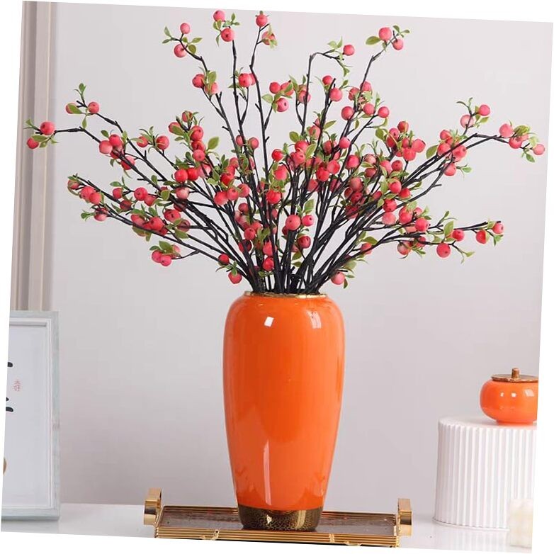 Ceramic Large 11.8 Inch Tall Rustic Decorative Terracotta Vase – Orange