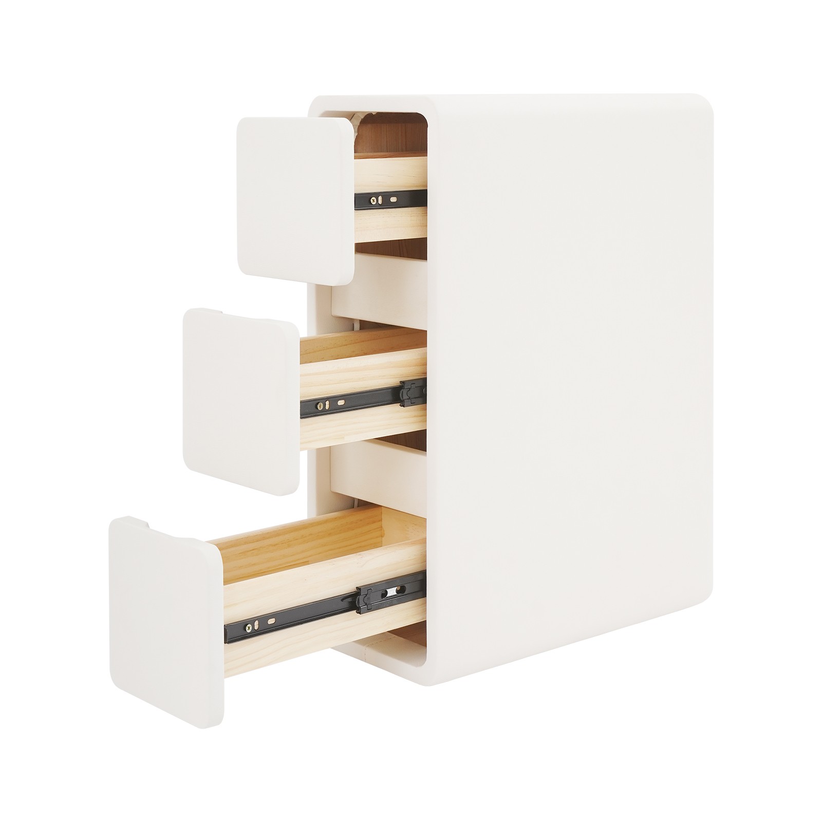 Nightstand Small Narrow Nightstand 3 Drawers Bedside Table (15.75*7.87*22.83 in)