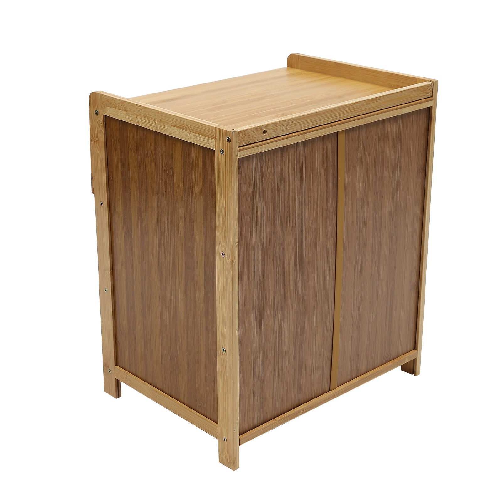 Nightstand Bamboo End Table Bedside Table w/Drawer & Shelf Bohemian Storage Rack