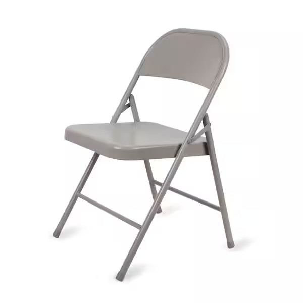 NEW Heavy-duty Steel Frame Folding Chair-Beige & 200 lb. Capacity