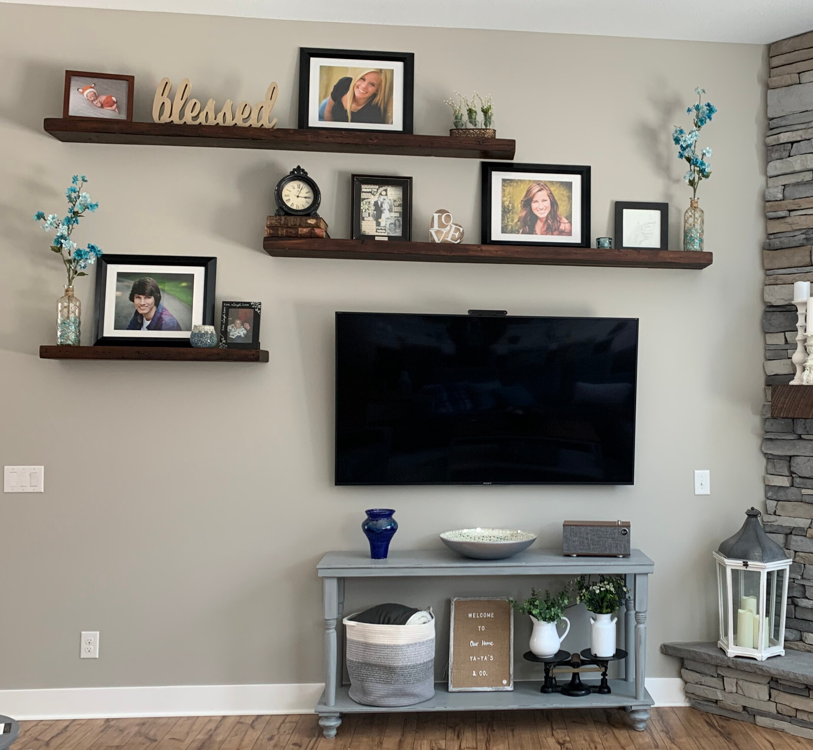 Thick profile floating shelves – Antique Barn Wood shelf – OR Floating Mantle
