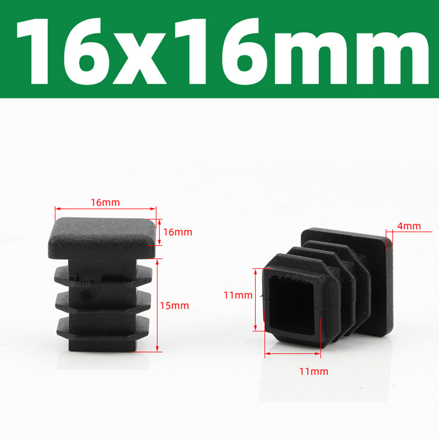 Box Section Plastic End Caps For Tubing Pipe Inserts Bungs Feet Blanking Plugs