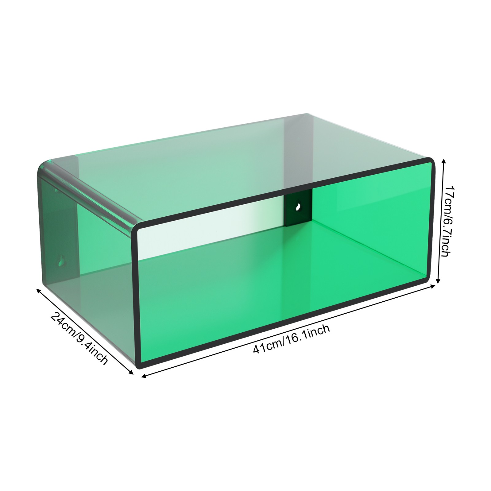Acrylic Floating Nightstand, Wall Mounted Nightstand Shelf 10 Lbs Capacity