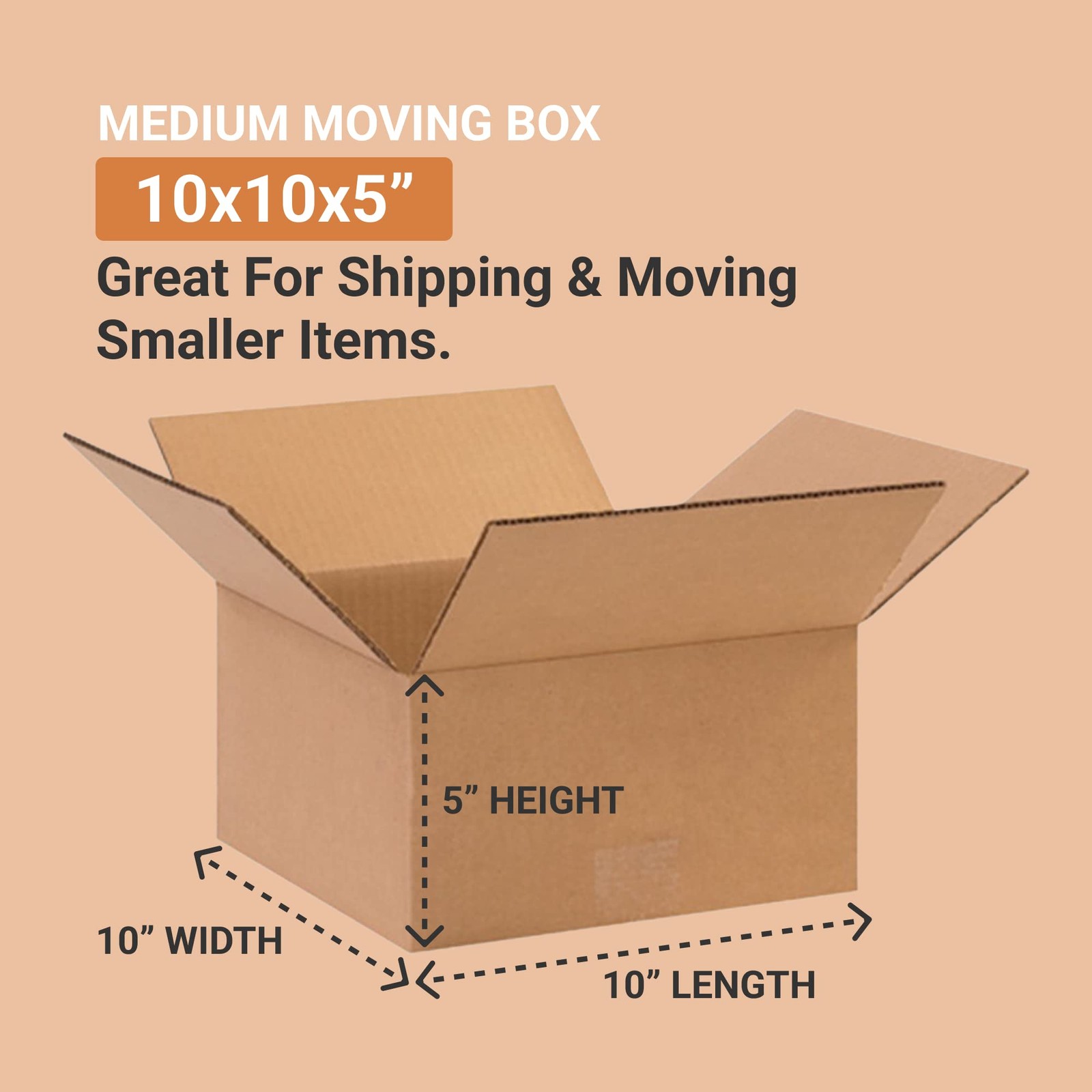 Box Usa Usa Boxes Flat 10L X 10W X 5H 25-Pack – Corrugated Cardboard For Moving