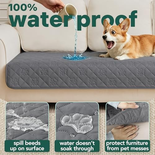 Waterproof Couch Cover for Dogs, Pee Proof Pet 70×30 inch (pack of 1) Grey