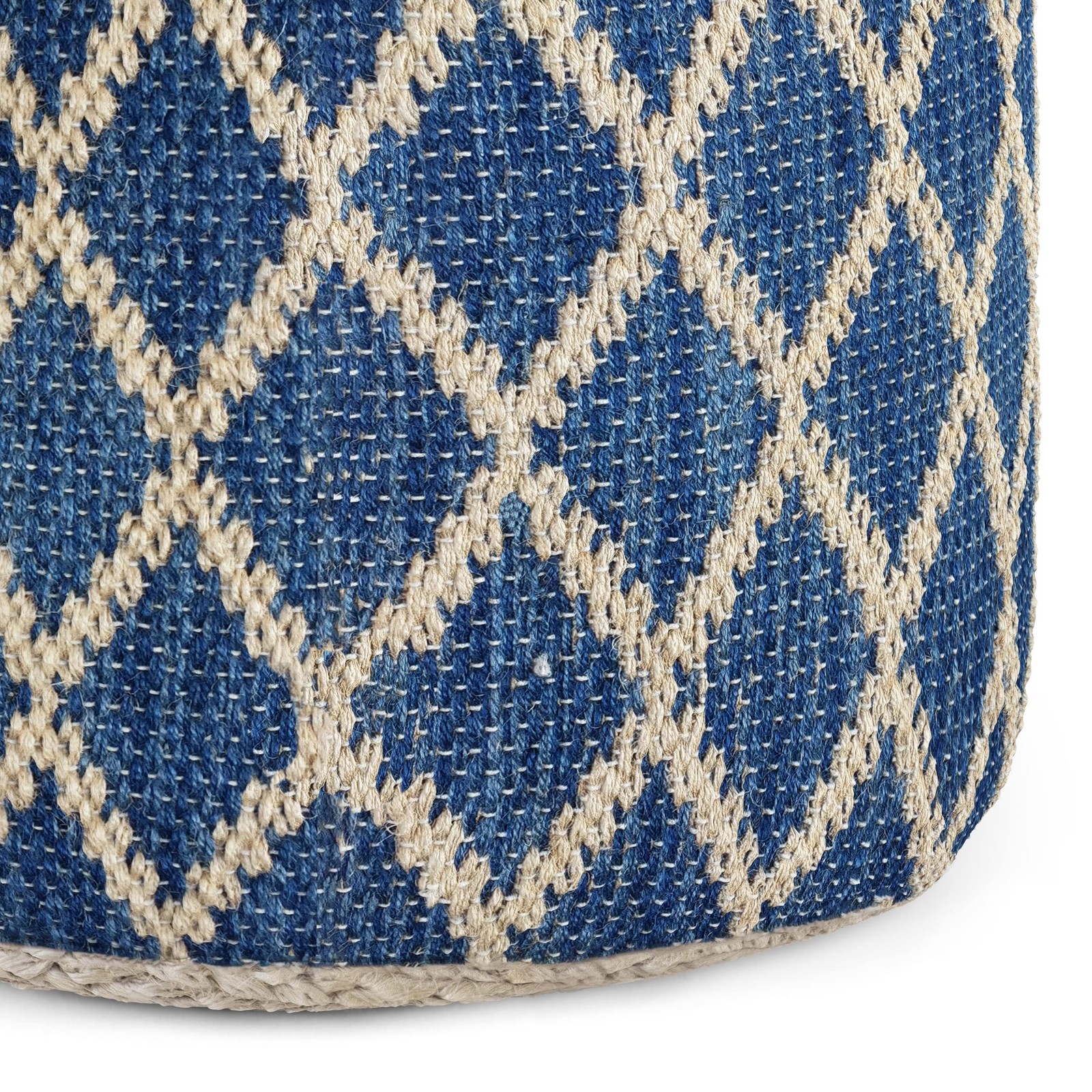 Simplihome Edgeley – 18 Inch Wide Handwoven Jute And Cotton Ottoman In