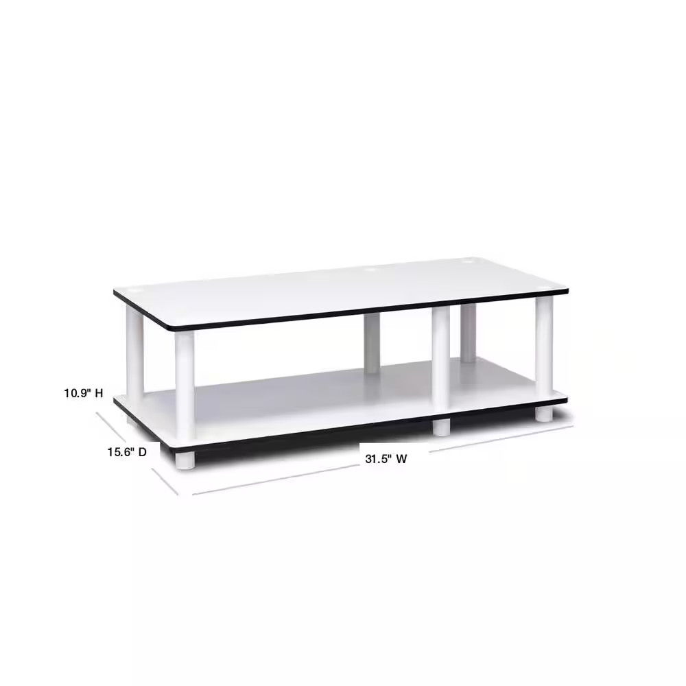 Just No Tools 31.5 In. White Particle Board TV Stand Fits Tvs up to 31 In. with