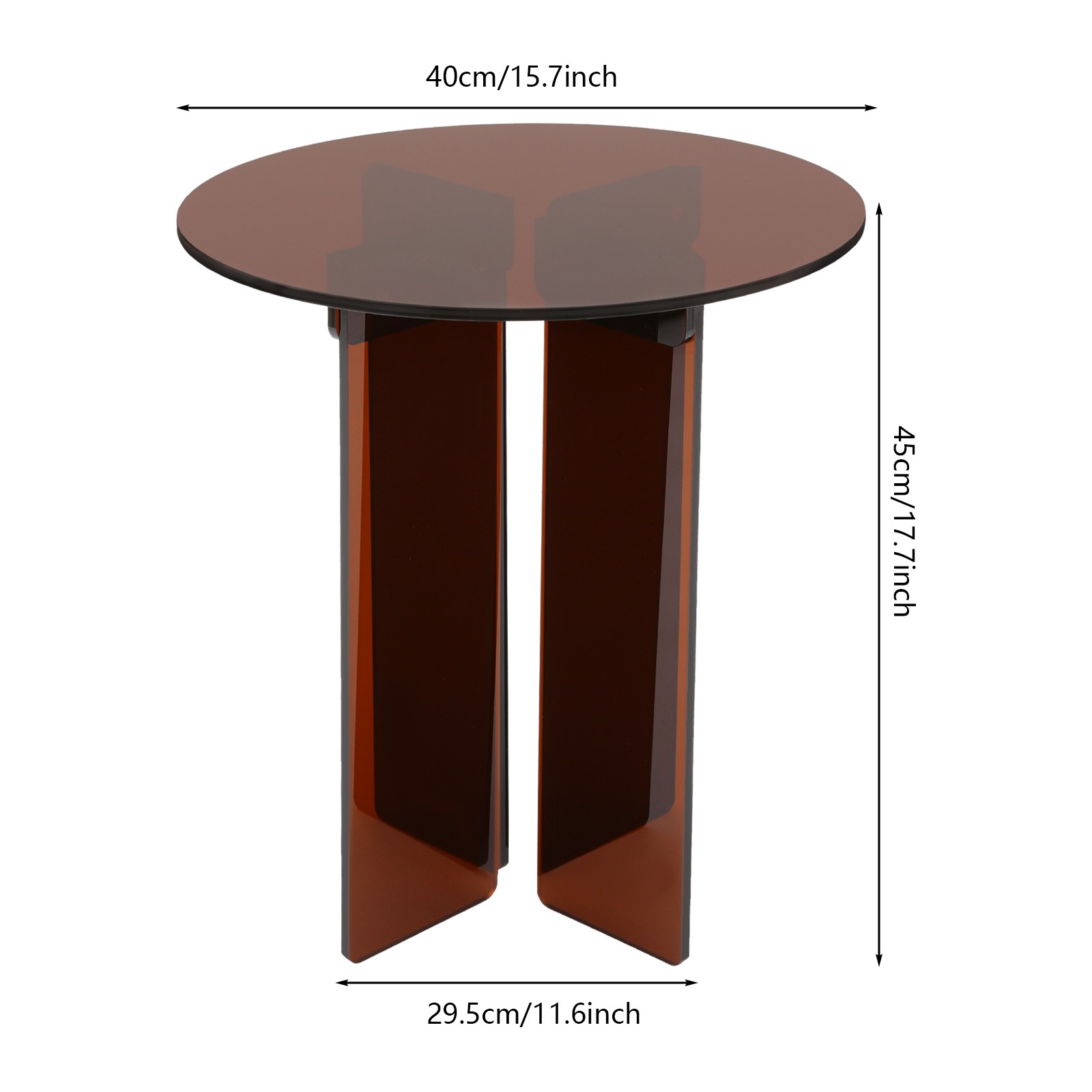 15.7in Minimalist Acrylic Coffee Table Round Side Table for Living Room, Office