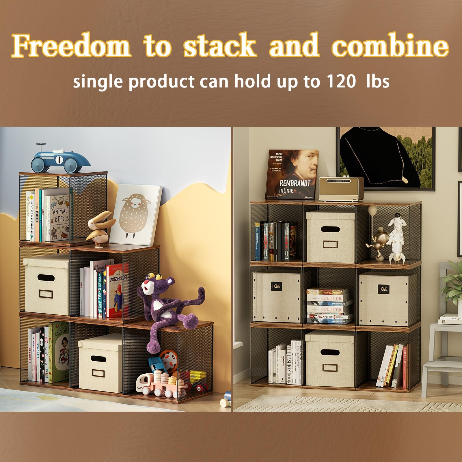 3 Cube Vinyl Record Storage DIY Stackable 120-150 Records Visualize Album Sto…