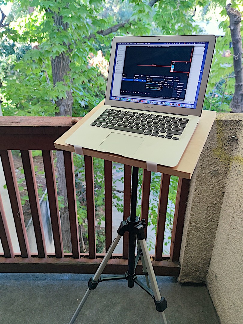 “Intension Design” High Quality Real Birch Standup Mobile Desk with Tripod