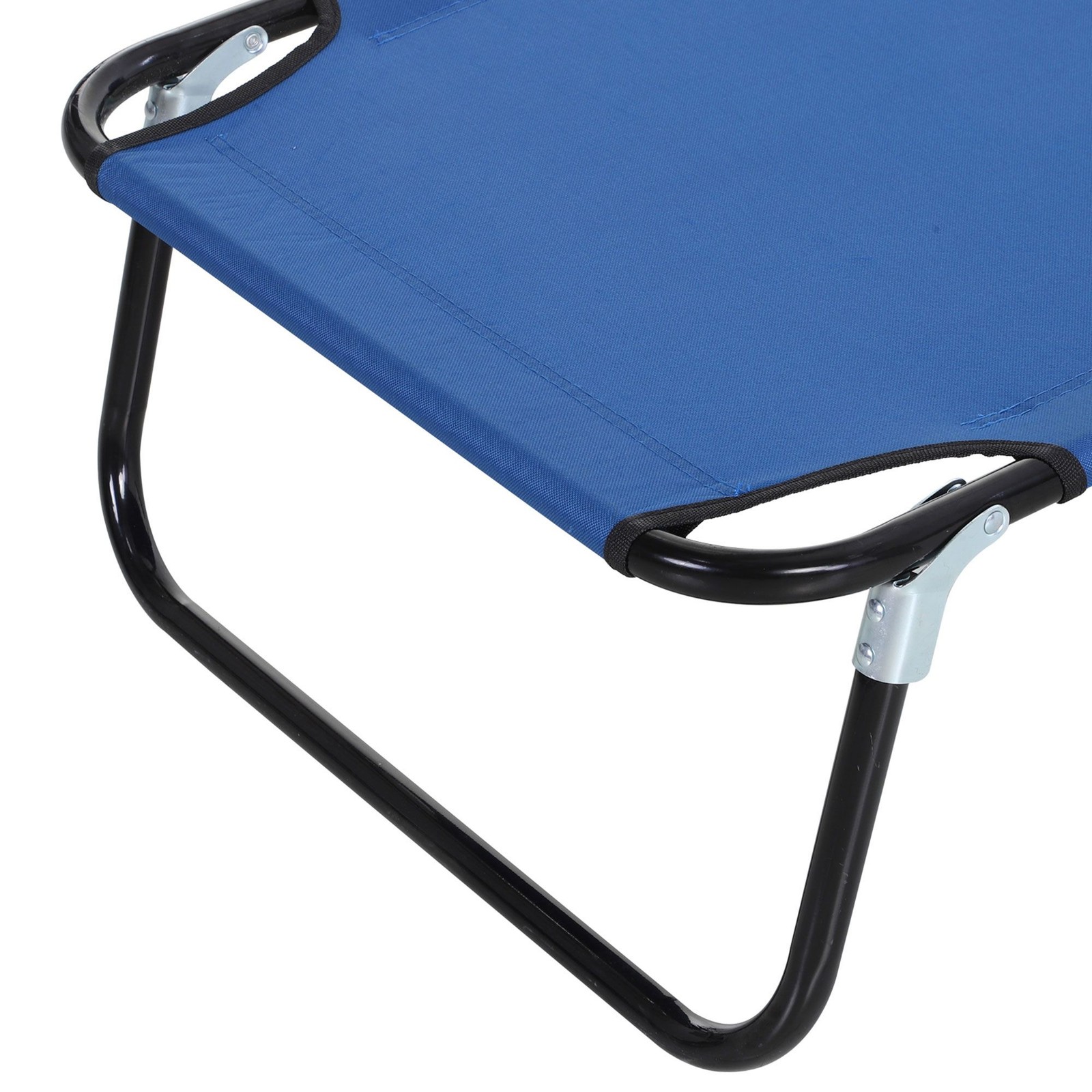 Folding Chaise Lounge Chair 5-Position Recline 74in Outdoor Blue