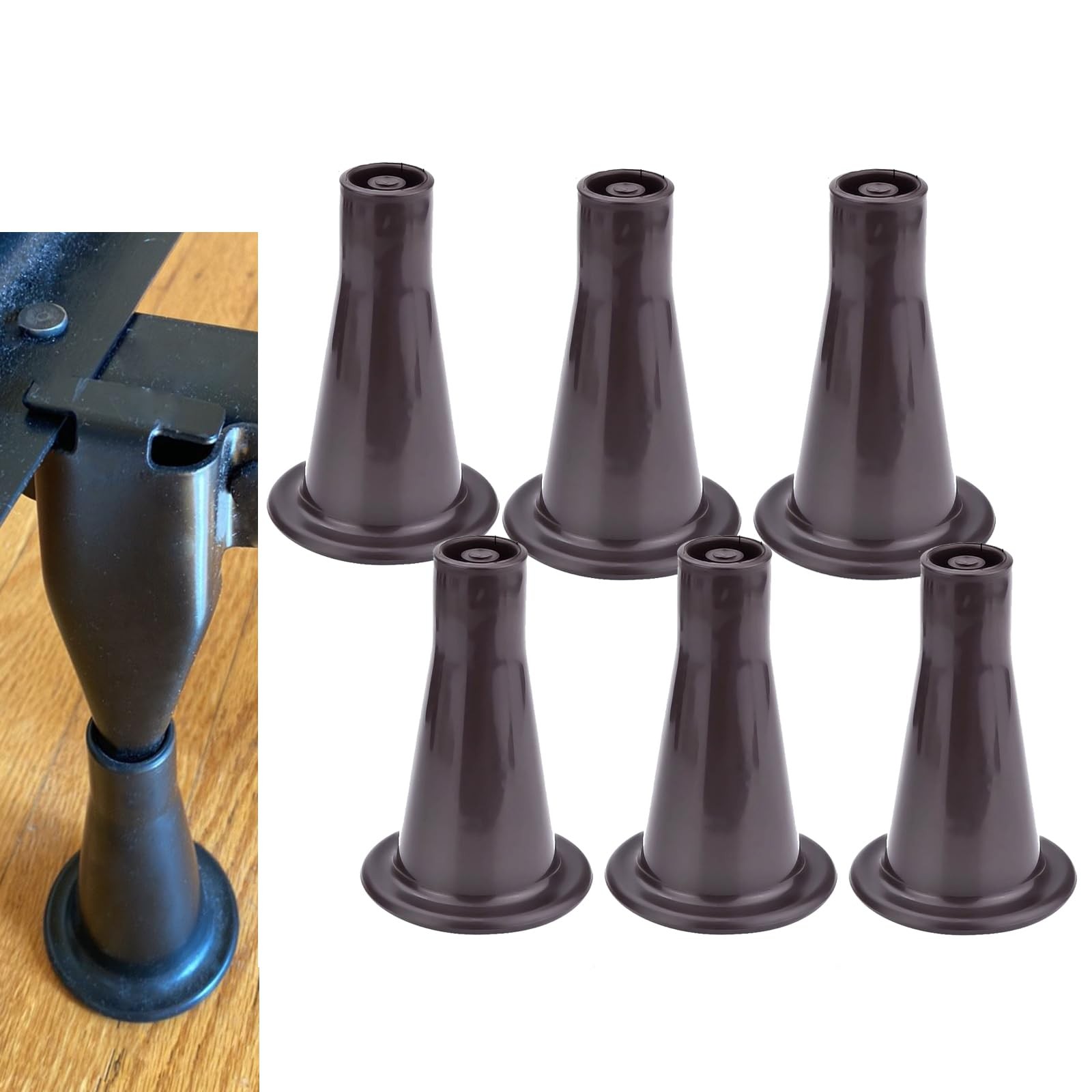 6PCS Reinforced 2.5 inches (W) x (L) x 3.6 (H), Dark Brown