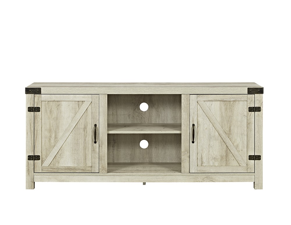 Manor Park WM58BDSDWO Modern Farmhouse Barn Door TV Stand for TV’s up to 64″,