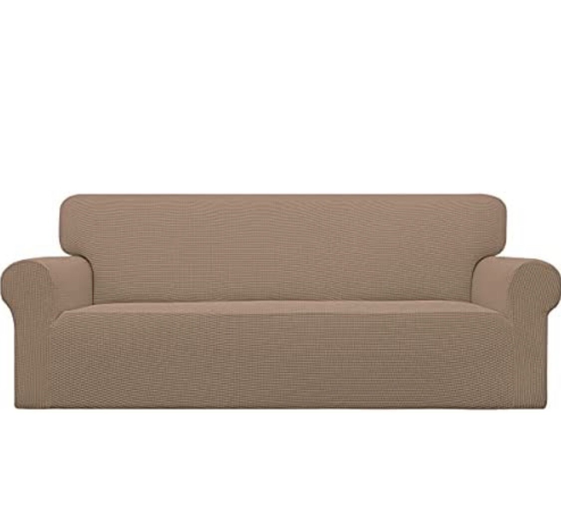Stretch Oversized Slipcover By Easy-Going, Ivory, Easy Care, Anti-slip, Elastic