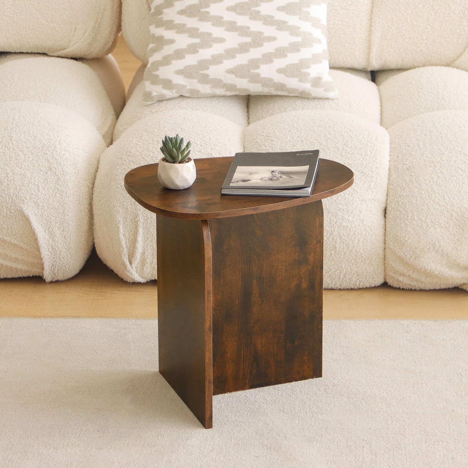 AWASEN Side Table, 15.75 inches x x inches, Rustic Brown
