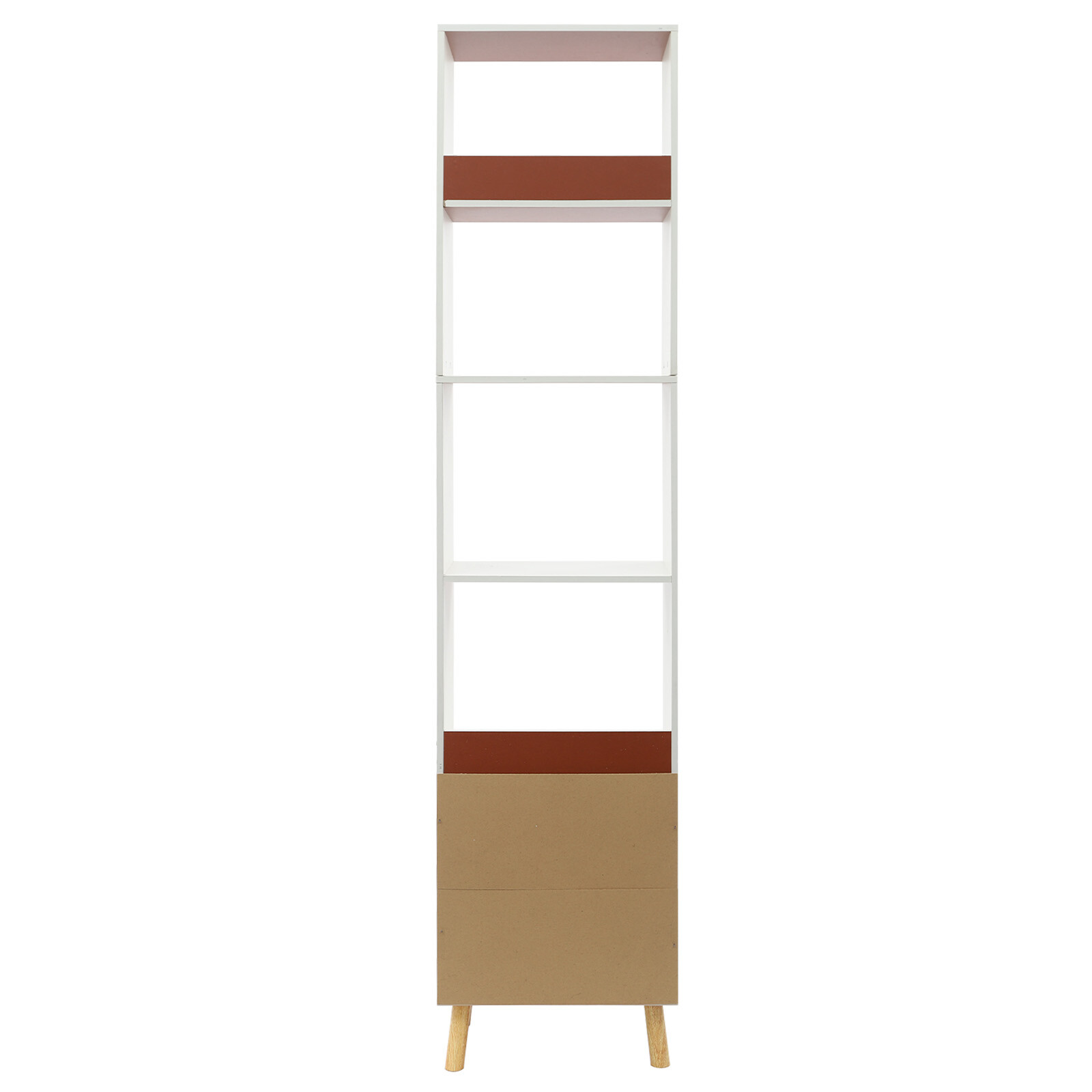Bookshelf Display Organizer Floor Standing Bookcase Storage Rack with Drawers