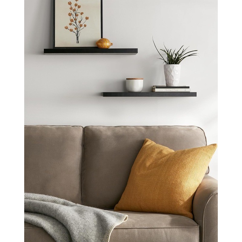 BAYKA Floating Shelves for Wall, 22.5 inches Black Wall Shelves