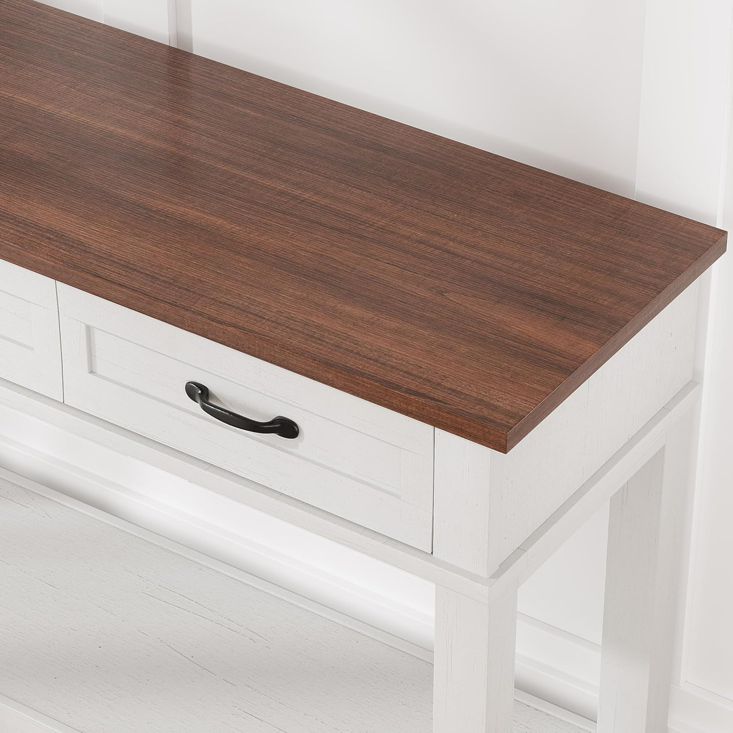 Stylish Farmhouse Entryway Table with 3 Drawers & 2 Tiers – 54″ Console Table