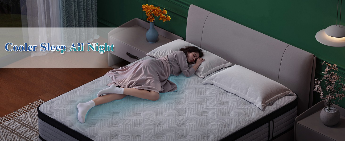 Queen Mattress, 12 Inch Hybrid Matress with Memory Foam & Individual Pocket