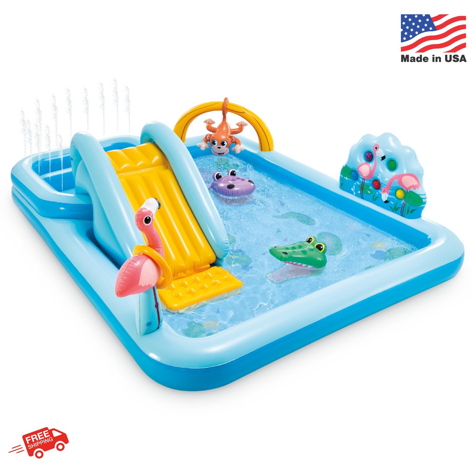Intex 96″ x 78″ x 28″ Inflatable Jungle Adventure Play Center Spray Kiddie Pool