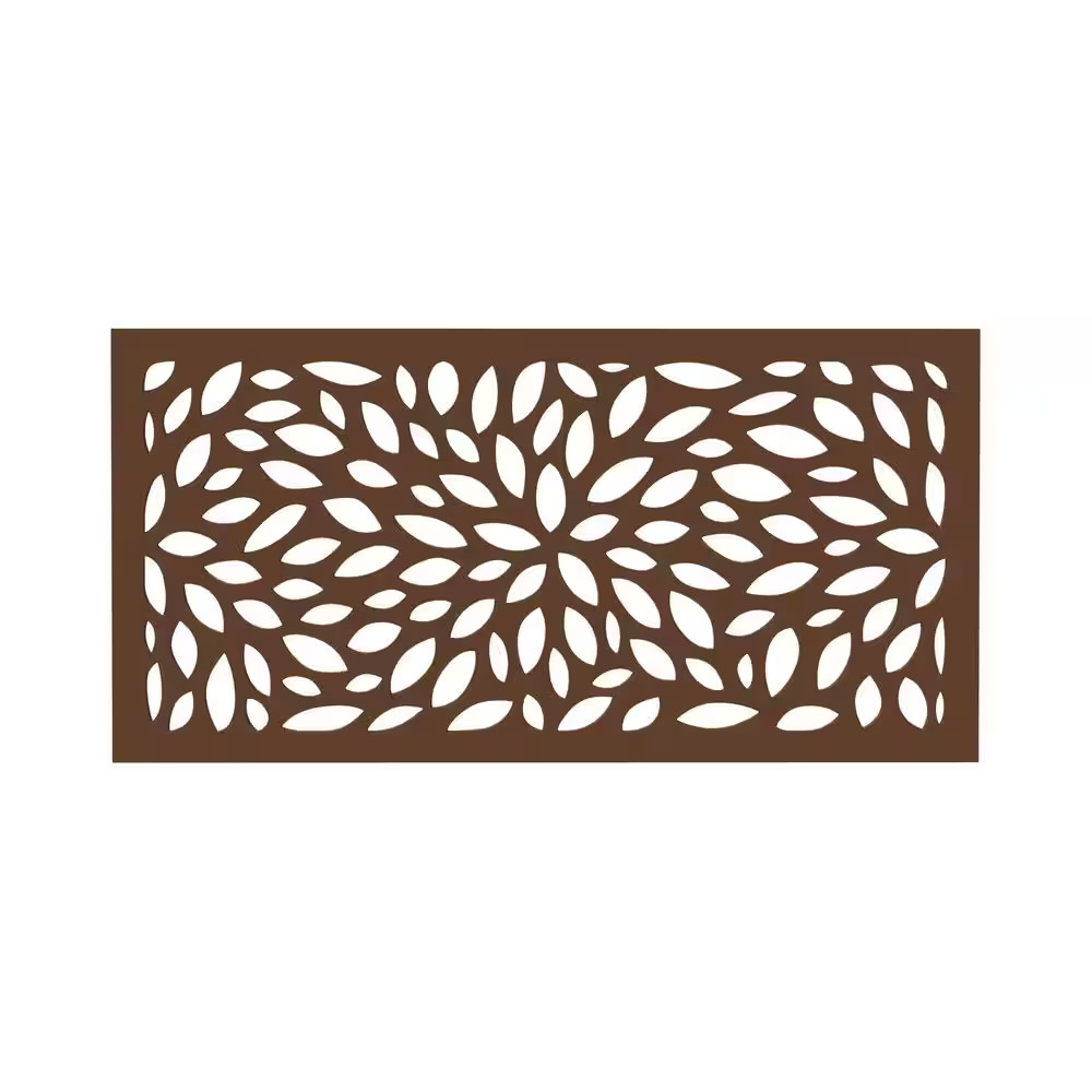 Floral 4 Ft. X 2 Ft. Espresso Floral Recycled Polymer Decorative Screen Panel, W