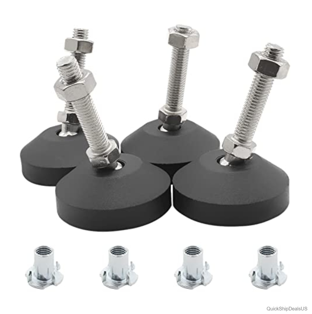 4 Pcs Adjustable Leveling Feet, Swivel Furniture Levelers Legs, Table Leg Extend