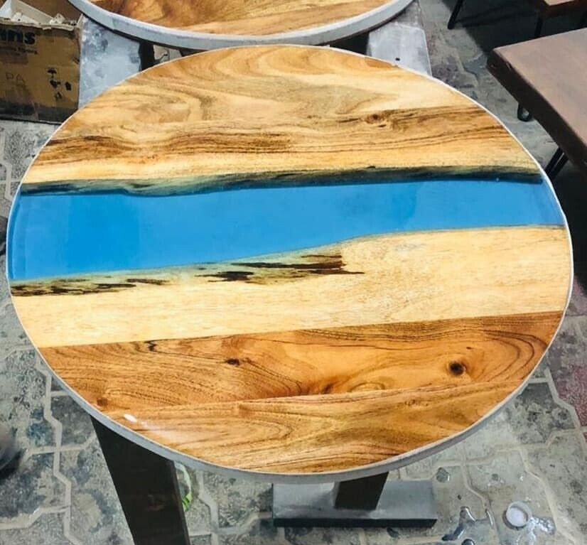 Round Epoxy Table, Round Dining, sofa Live Edge Walnut Wood Table Custom Order