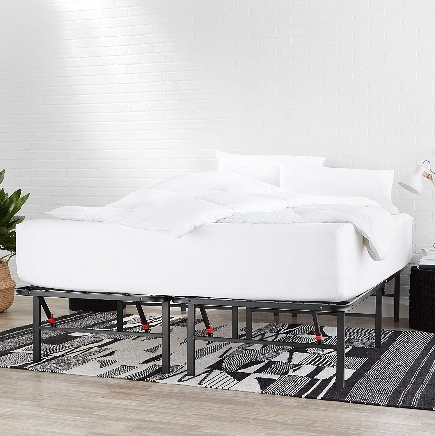 Bed Frame W/ Ample Underbed Storage Foldable Metal Platform Sturdy Steel No Box