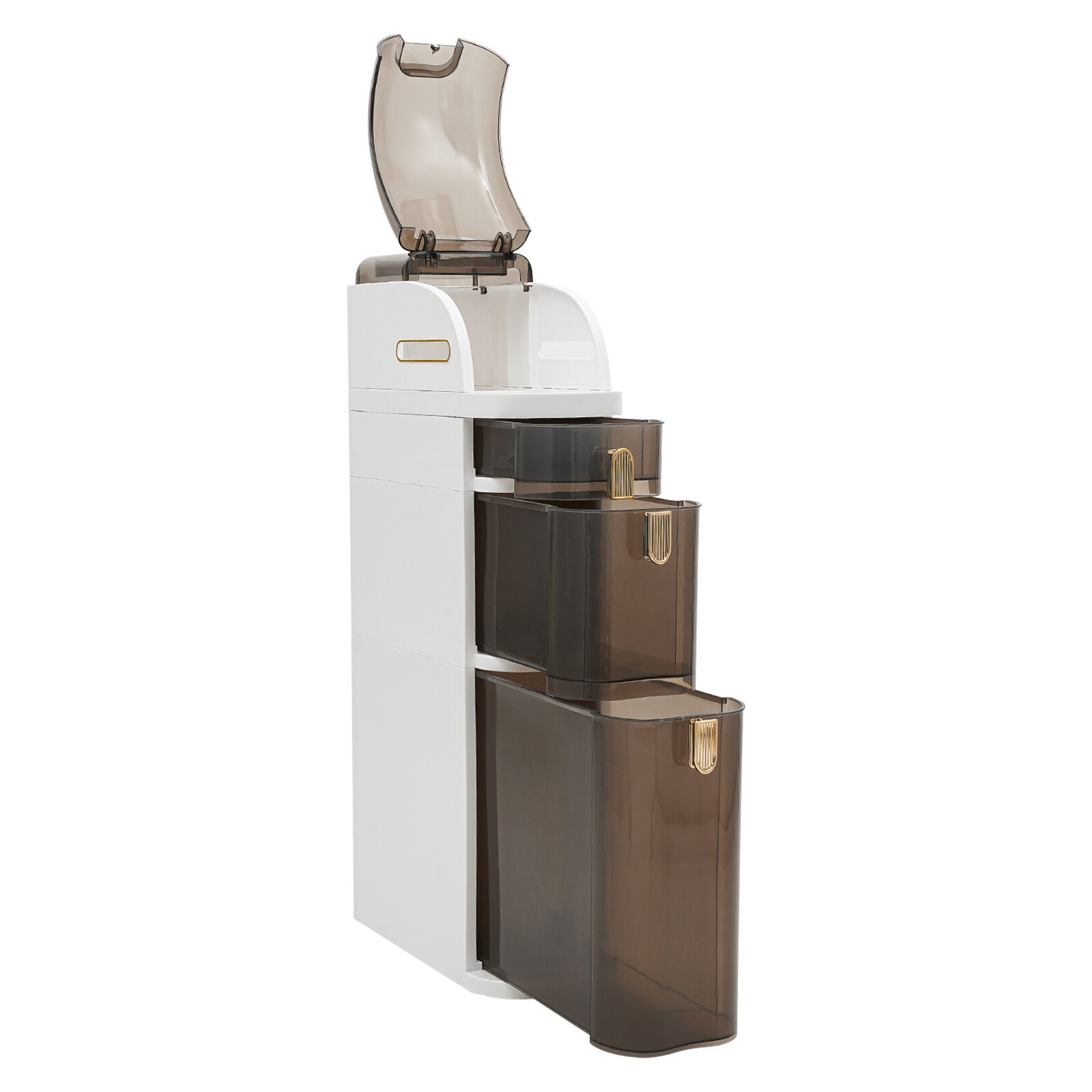 3-Tiers Narrow Slim Storage Cabinet, Bathroom Floor Organizer (16.1*7*30.7in)