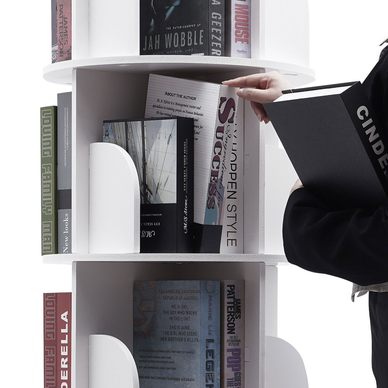 5Tier 360?? Rotating Bookshelf Bookcase Storage Shelf Free standing Display Rack