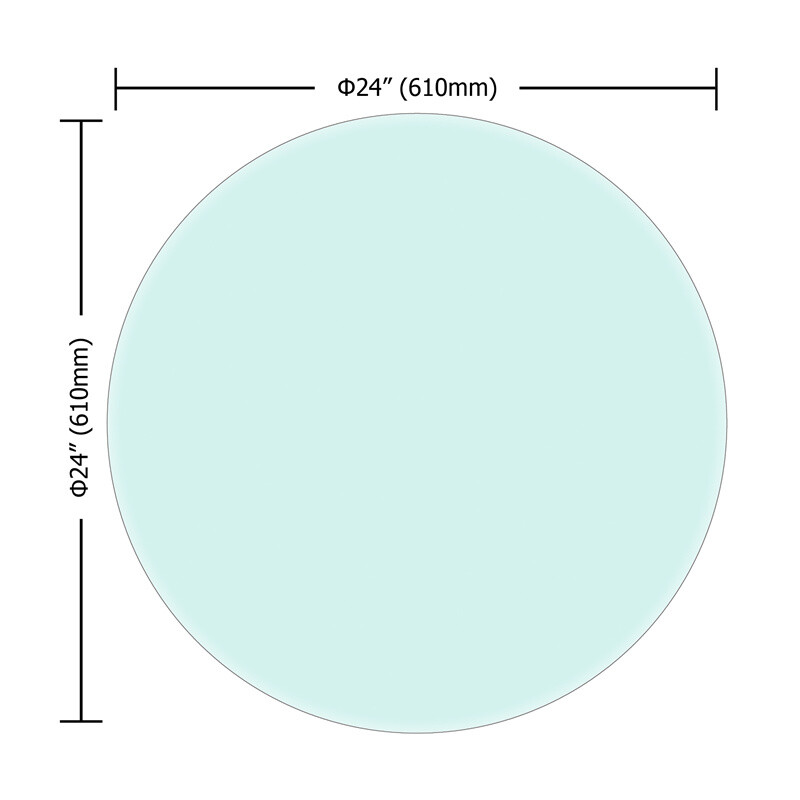 24″-36″ Inch Round Tempered Glass Table Top 1/2” Thick Beveled Polished Edge