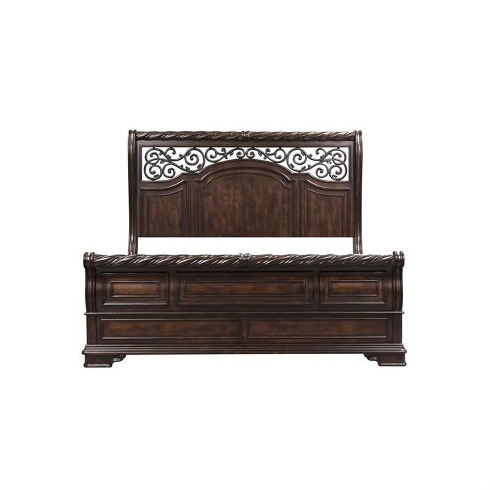 Arbor Place Dark Brown King Sleigh Bed